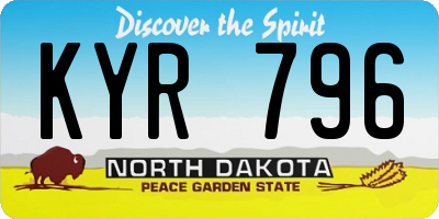 ND license plate KYR796