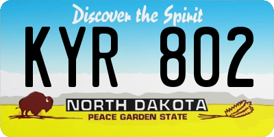 ND license plate KYR802