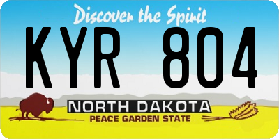 ND license plate KYR804