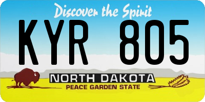 ND license plate KYR805
