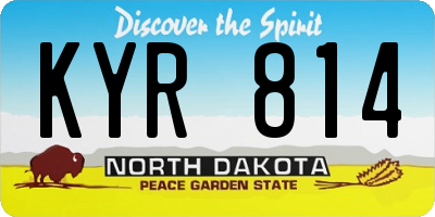 ND license plate KYR814