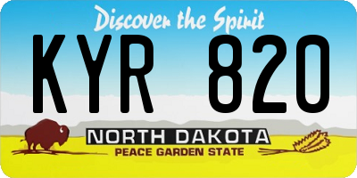 ND license plate KYR820