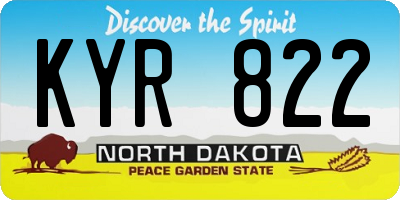 ND license plate KYR822