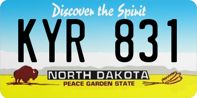 ND license plate KYR831