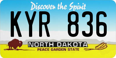 ND license plate KYR836