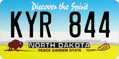 ND license plate KYR844