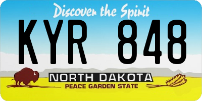 ND license plate KYR848