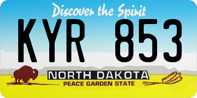 ND license plate KYR853