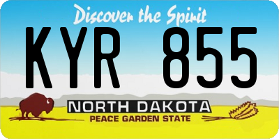 ND license plate KYR855