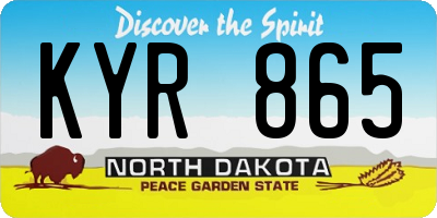 ND license plate KYR865