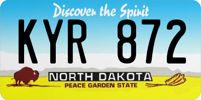 ND license plate KYR872