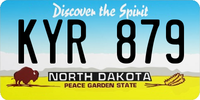 ND license plate KYR879