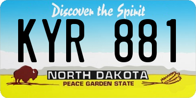 ND license plate KYR881