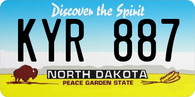 ND license plate KYR887