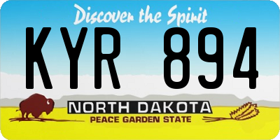 ND license plate KYR894