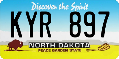 ND license plate KYR897