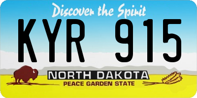 ND license plate KYR915