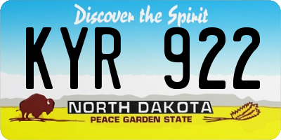 ND license plate KYR922