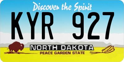 ND license plate KYR927