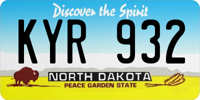 ND license plate KYR932