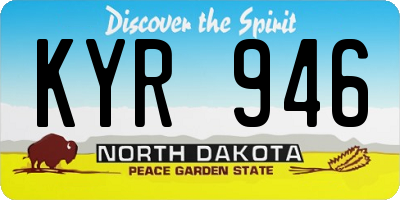 ND license plate KYR946