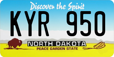 ND license plate KYR950