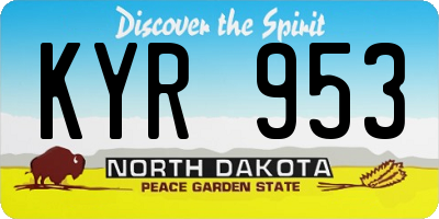 ND license plate KYR953