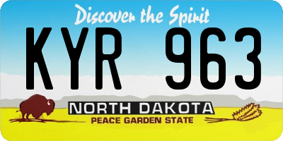 ND license plate KYR963