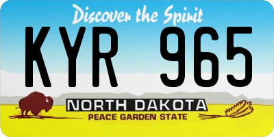 ND license plate KYR965