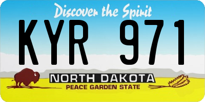ND license plate KYR971