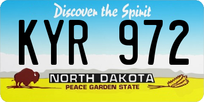 ND license plate KYR972