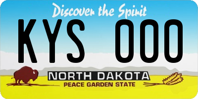 ND license plate KYS000