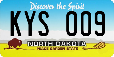 ND license plate KYS009