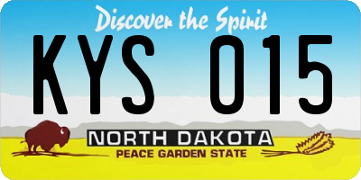 ND license plate KYS015