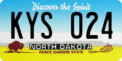 ND license plate KYS024