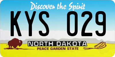 ND license plate KYS029