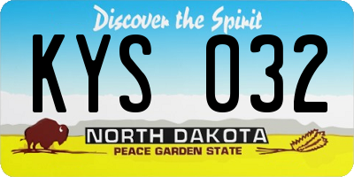 ND license plate KYS032