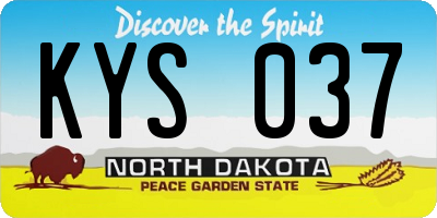 ND license plate KYS037