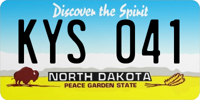 ND license plate KYS041