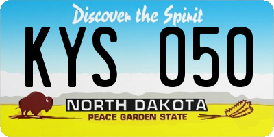 ND license plate KYS050