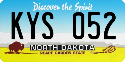ND license plate KYS052