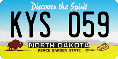 ND license plate KYS059