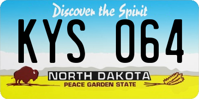 ND license plate KYS064
