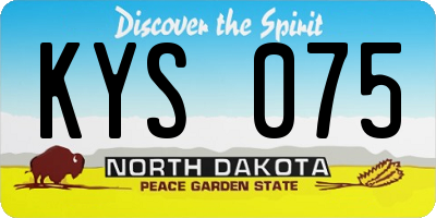 ND license plate KYS075
