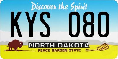 ND license plate KYS080