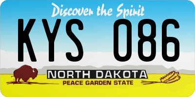 ND license plate KYS086