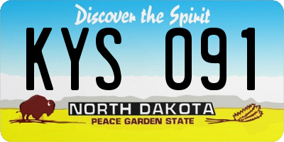 ND license plate KYS091