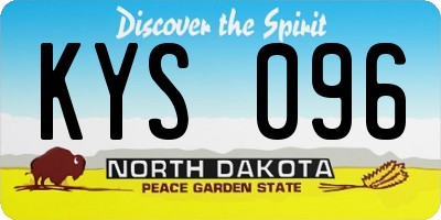 ND license plate KYS096