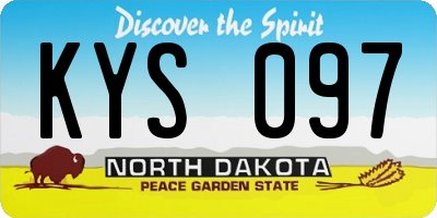 ND license plate KYS097