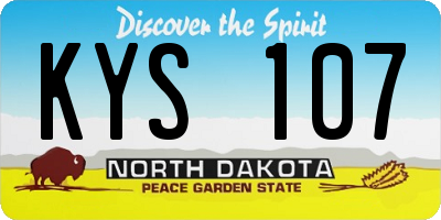 ND license plate KYS107